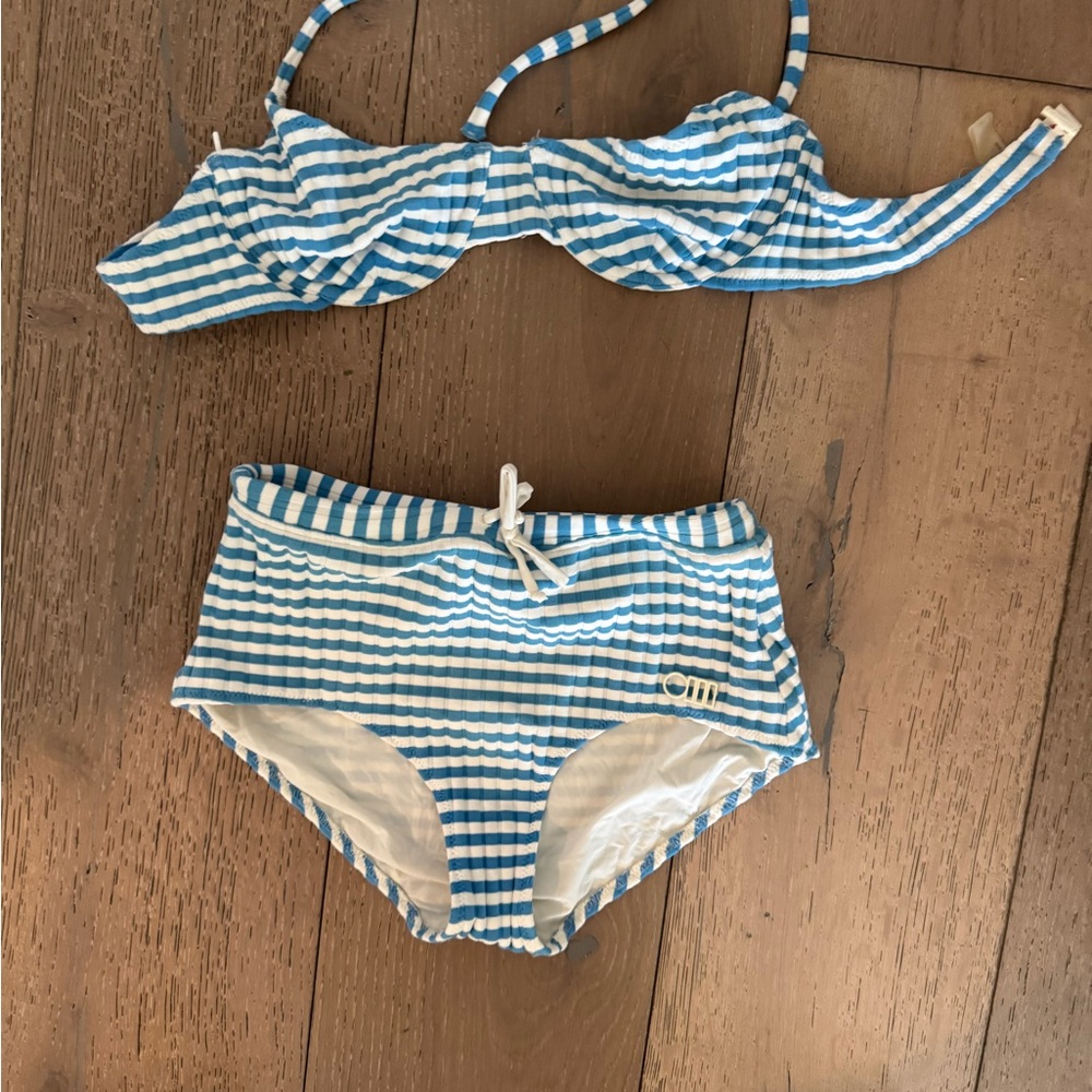 Solid and striped two piece